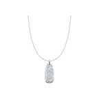 Silver Archive Key Necklace with engraved doorway pendant and clear stone