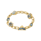 Gold Celestial Reliquary Bracelet with blue symbolic charms