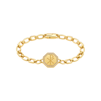 Gold Chrism Seal Bracelet with octagonal Chi-Rho medallion