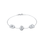 Silver Oracle Fragment Bracelet with three engraved tablet charms