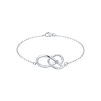 Silver Pilgrim Knot Bracelet with irregular double-loop centerpiece and pale sapphire