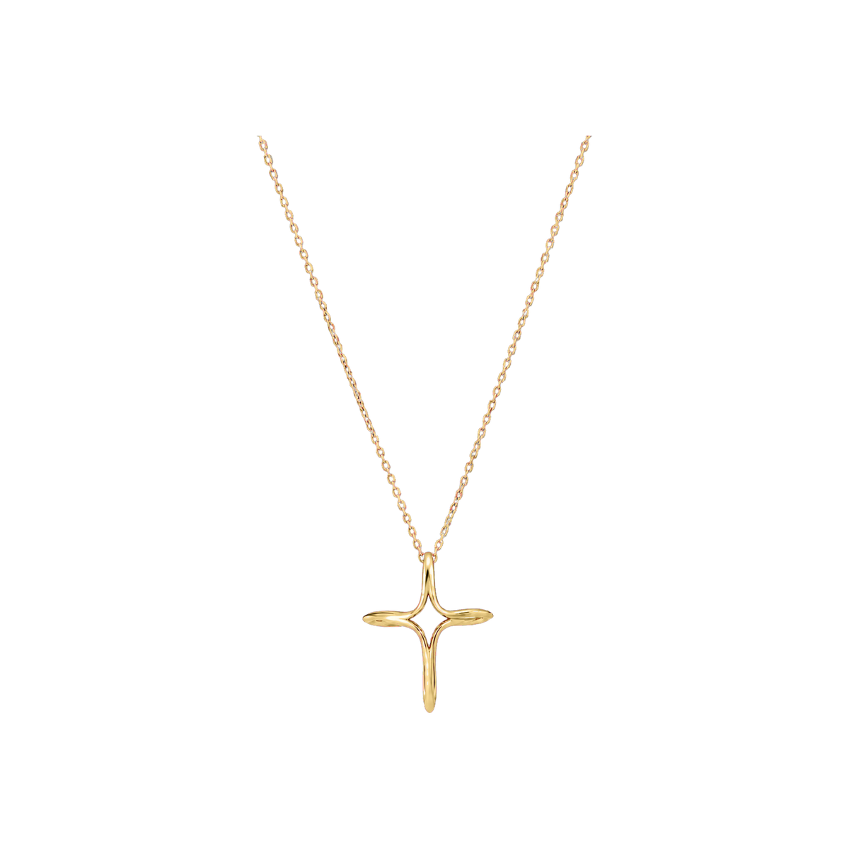 Gold Pilgrim Reliquary Pendant with open cross