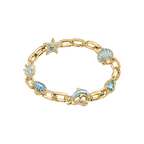 Gold Tidal Reliquary Bracelet with ocean charms