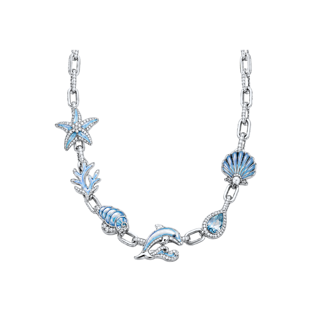 Silver Tidal Reliquary Necklace alternate view