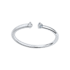 Silver Vestige Halo Ring with broken circular form and mismatched stones